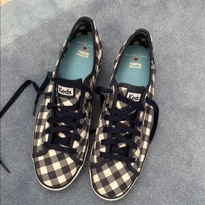 Keds for Draper Jams Navy and White Plaid Sneakers